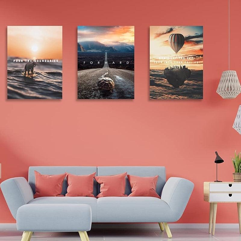 Inspirational Wall Art Canvas Set For Motivation And Success-Original Frame