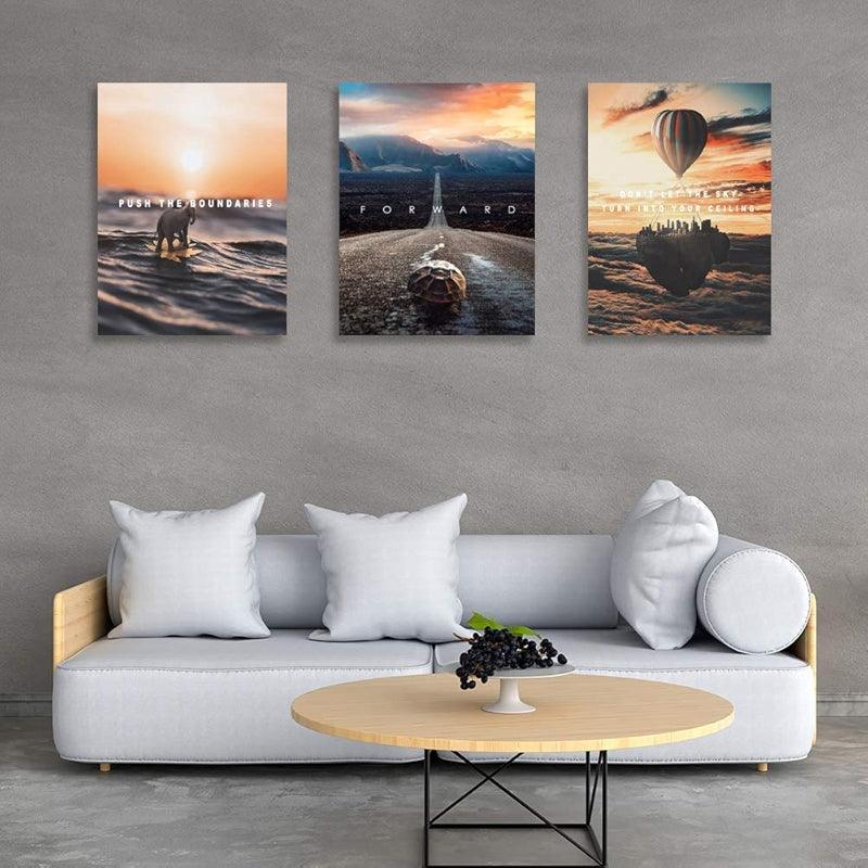 Inspirational Wall Art Canvas Set For Motivation And Success-Original Frame