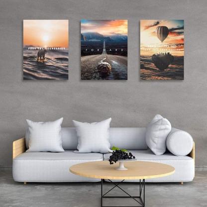 Inspirational Wall Art Canvas Set For Motivation And Success-Original Frame