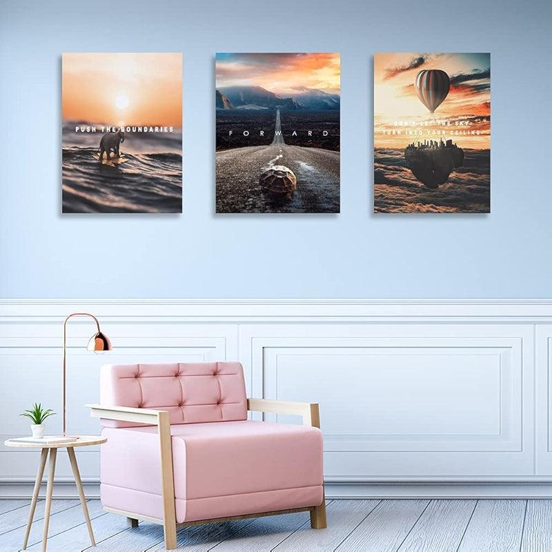 Inspirational Wall Art Canvas Set For Motivation And Success-Original Frame