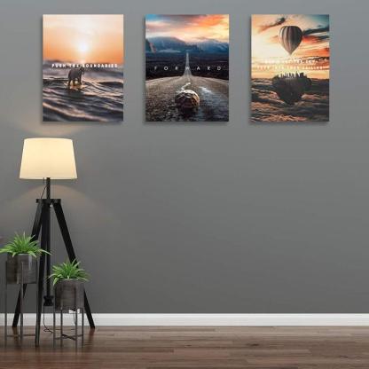 Inspirational Wall Art Canvas Set For Motivation And Success-Original Frame