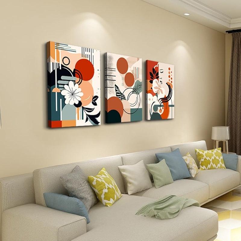 Abstract Mountain Forest Landscapes Canvas Wall Art Set-Original Frame