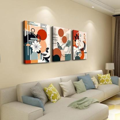 Abstract Mountain Forest Landscapes Canvas Wall Art Set-Original Frame