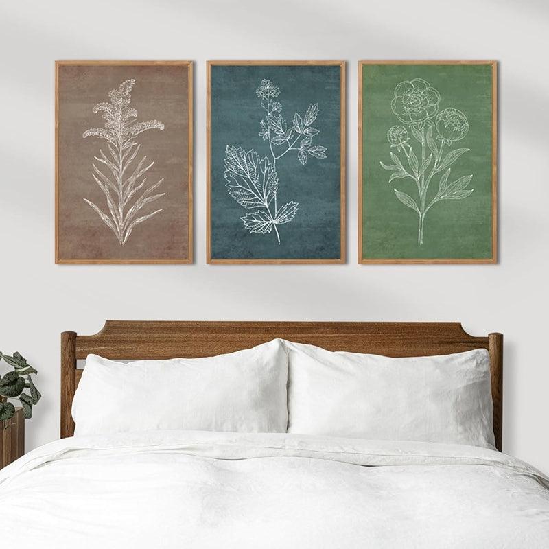 Neutral Botanical Plant Canvas Art Set Of Six-Original Frame