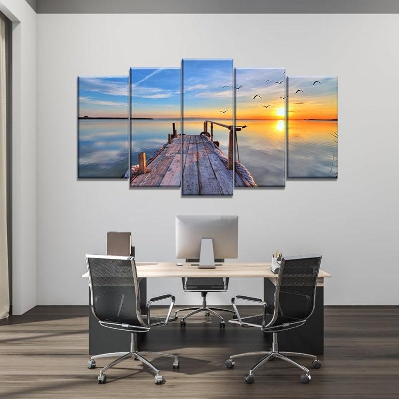 Large Canvas Art Set Featuring Autumn Landscape Wall Decor-Original Frame