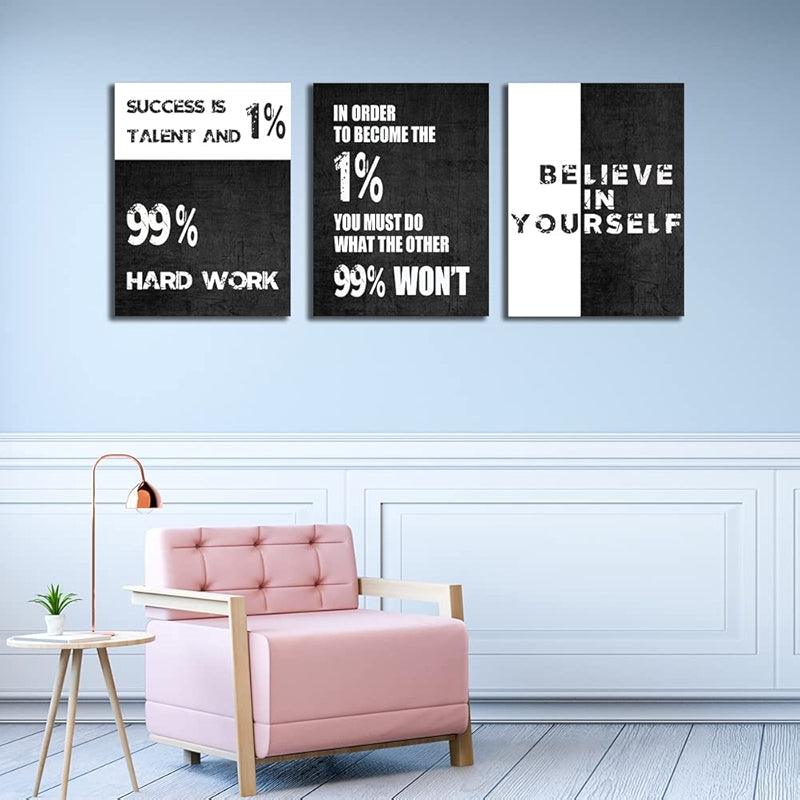 Inspirational Wall Art Canvas Set For Motivation And Success-Original Frame