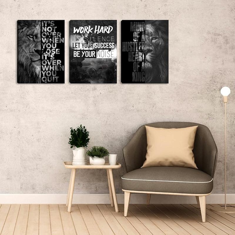 Inspirational Wall Art Canvas Set For Motivation And Success-Original Frame