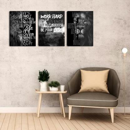 Inspirational Wall Art Canvas Set For Motivation And Success-Original Frame