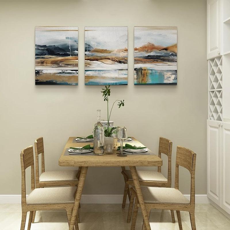 Abstract Mountain Forest Landscapes Canvas Wall Art Set-Original Frame