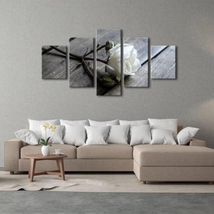 5 Pieces Floral Canvas Prints Wall Art Set-Original Frame