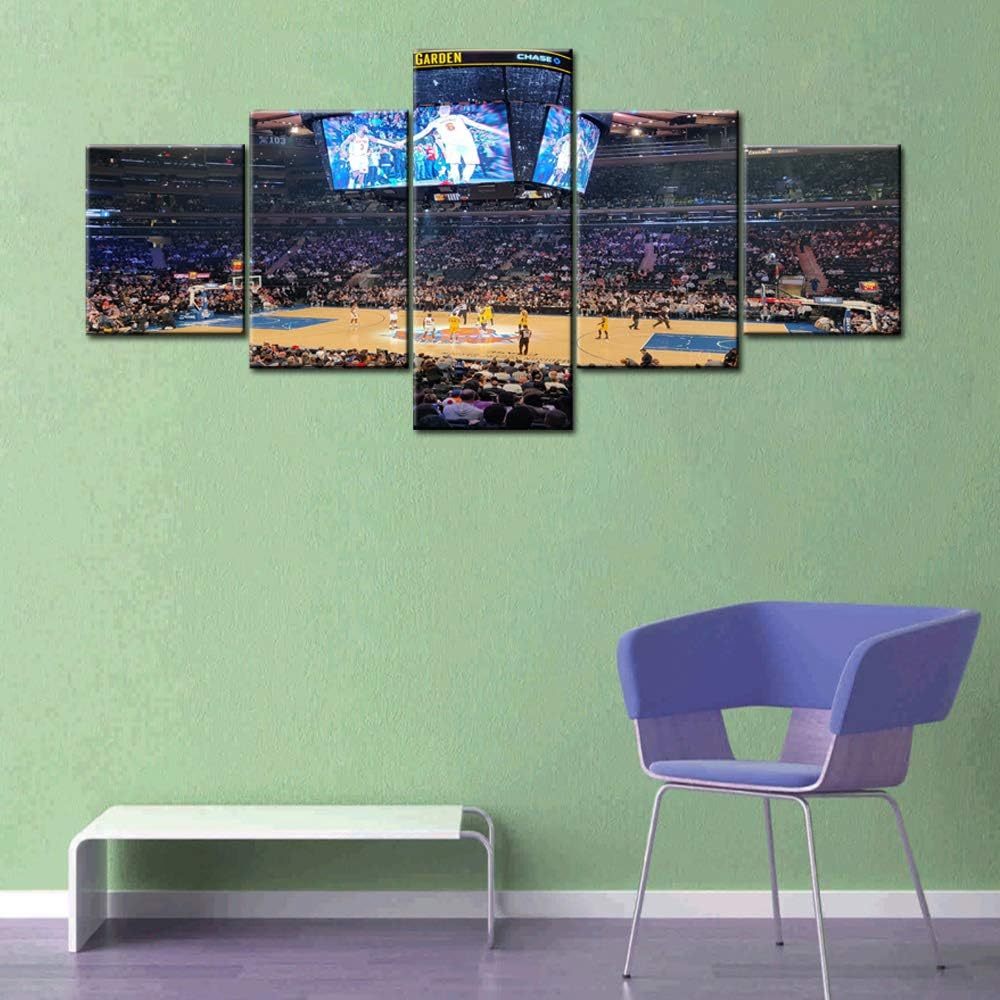  5 Piece Canvas Wall Art Of Basketball Arena Sports Room