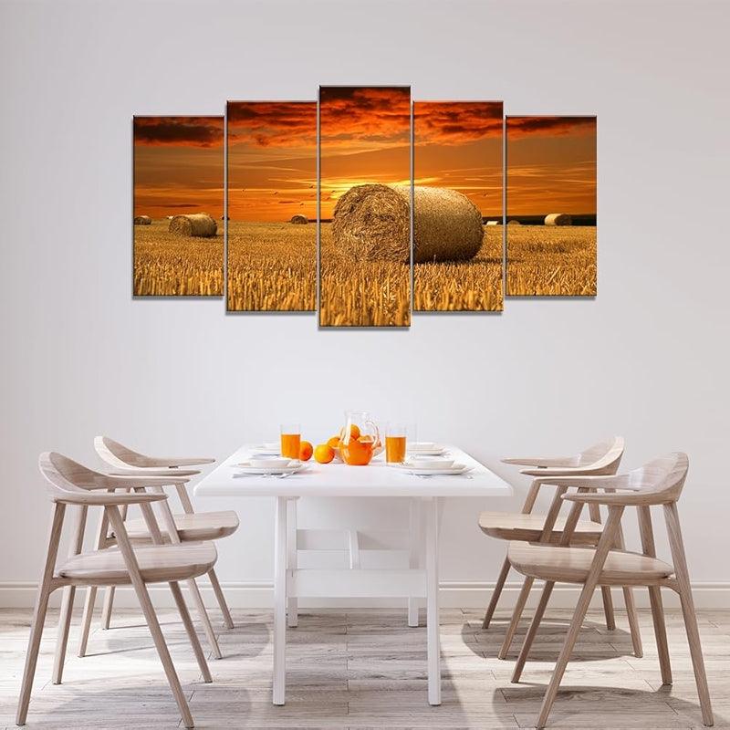 Large Canvas Art Set Featuring Autumn Landscape Wall Decor-Original Frame