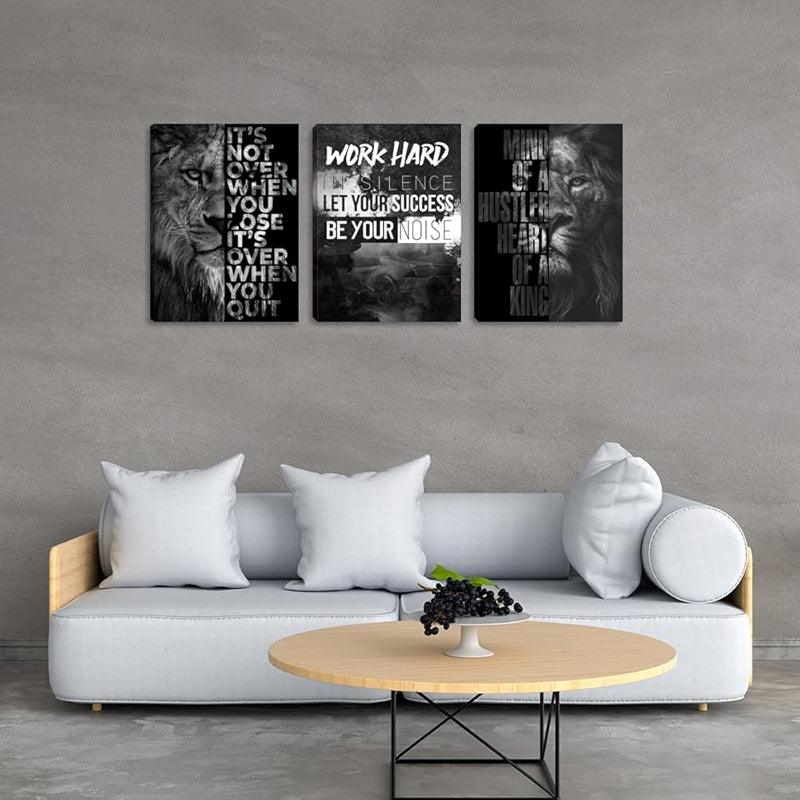 Inspirational Wall Art Canvas Set For Motivation And Success-Original Frame