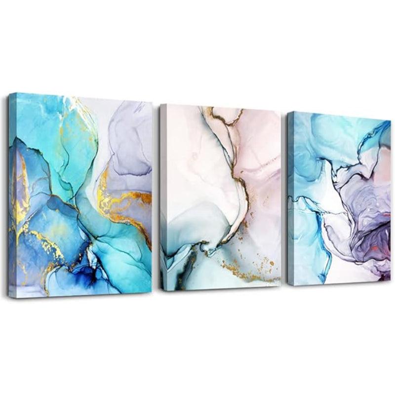 Farmhouse Canvas Wall Art Aurora Scenery Painting Set Of Three-Original Frame