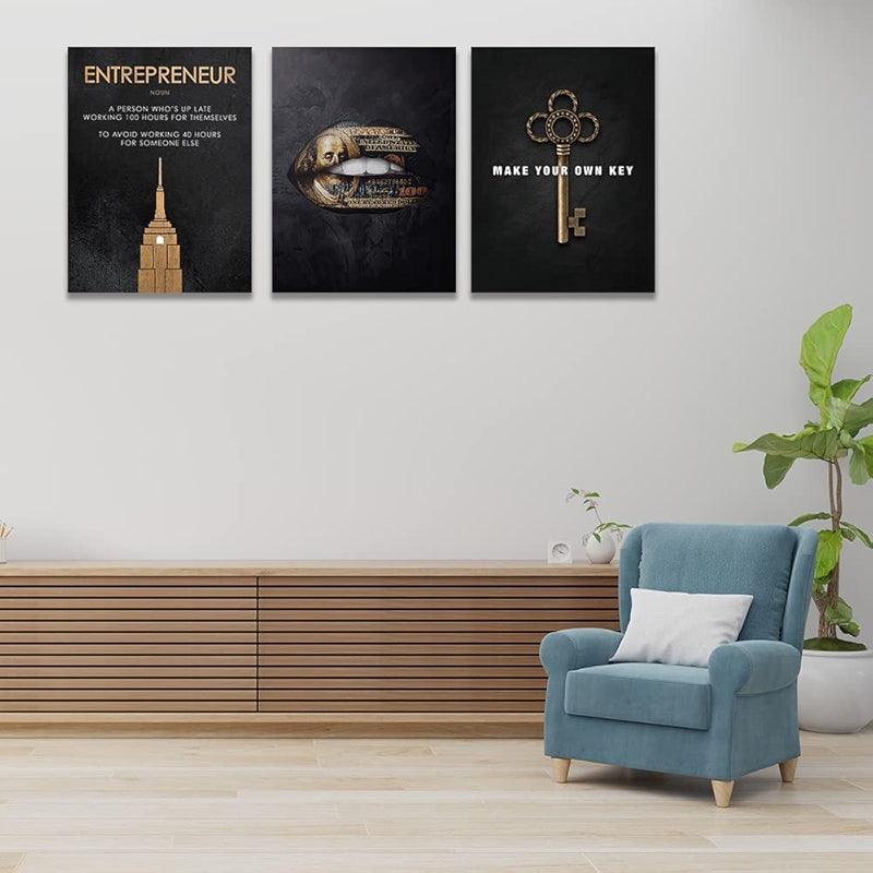 Inspirational Wall Art Canvas Set For Motivation And Success-Original Frame