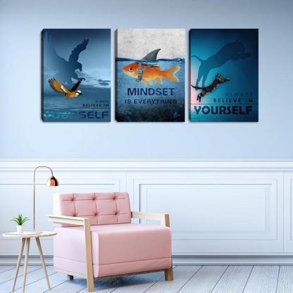 Inspirational Wall Art Canvas Set For Motivation And Success-Original Frame