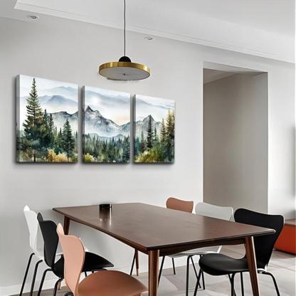 Abstract Mountain Forest Landscapes Canvas Wall Art Set-Original Frame