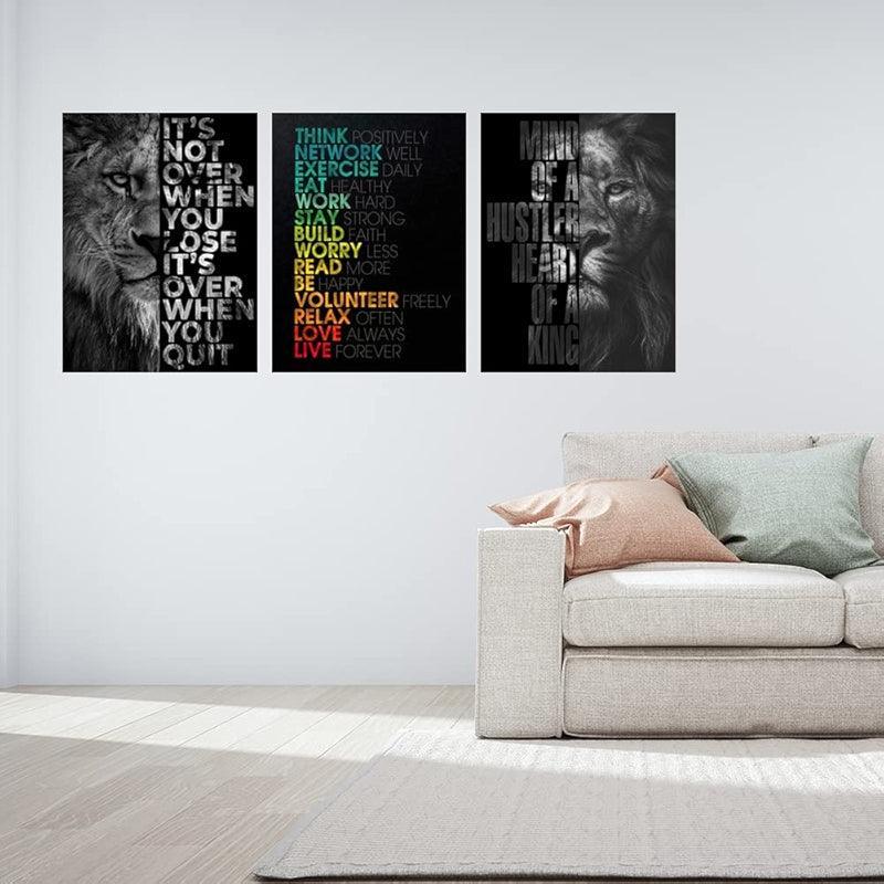 Inspirational Wall Art Canvas Set For Motivation And Success-Original Frame