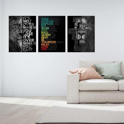Inspirational Wall Art Canvas Set For Motivation And Success-Original Frame