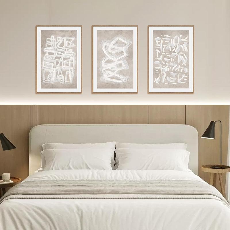 5 Pieces Textured Landscape Abstract Wall Art-Original Frame