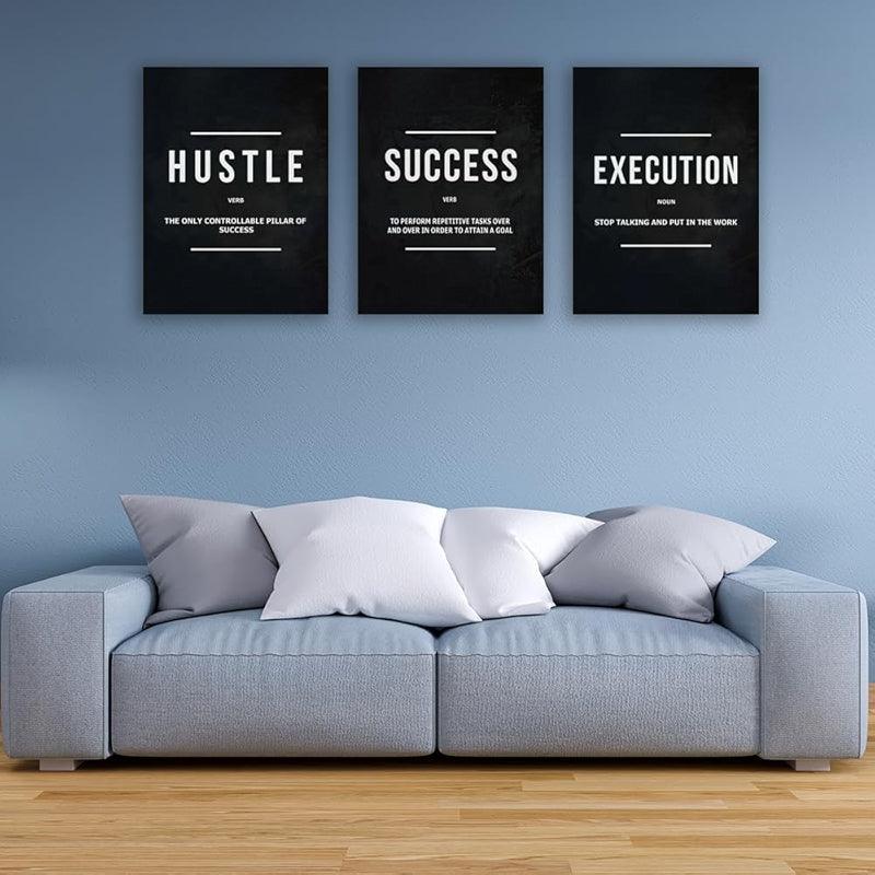 Inspirational Wall Art Canvas Set For Motivation And Success-Original Frame