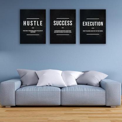 Inspirational Wall Art Canvas Set For Motivation And Success-Original Frame