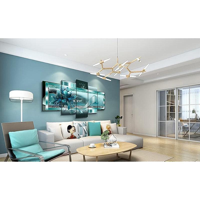 Orchid Flowers Canvas Print Abstract Floral Artwork-Original Frame