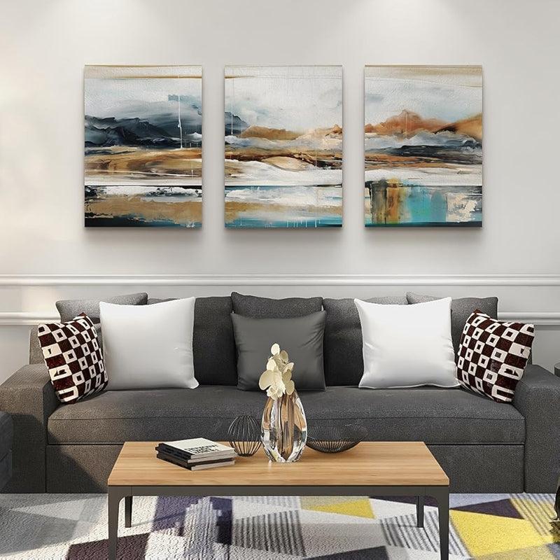 Abstract Mountain Forest Landscapes Canvas Wall Art Set-Original Frame