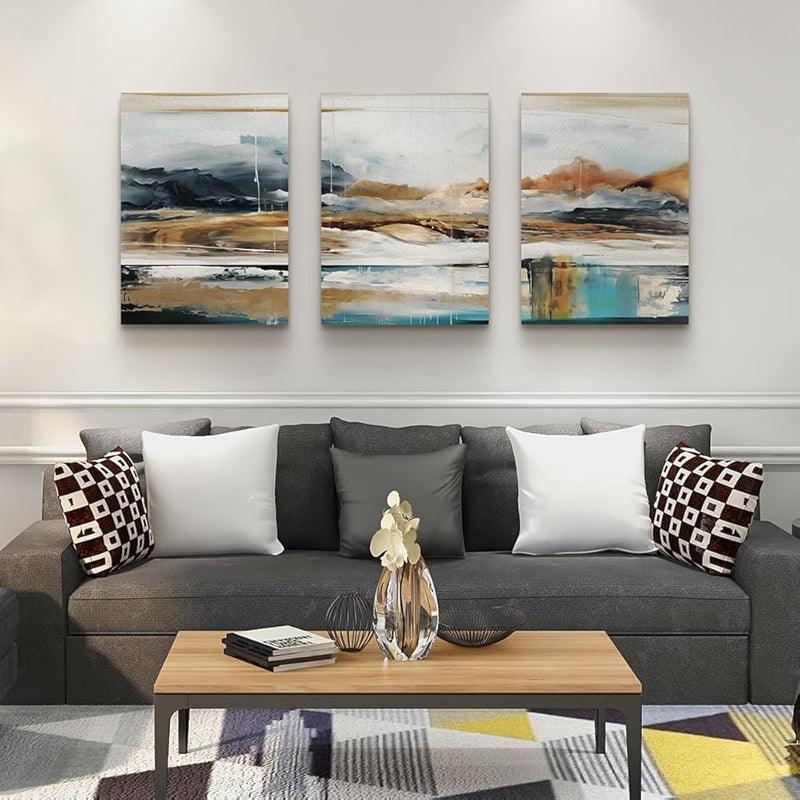 Abstract Mountain Forest Landscapes Canvas Wall Art Set-Original Frame