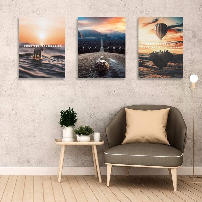 Inspirational Wall Art Canvas Set For Motivation And Success-Original Frame