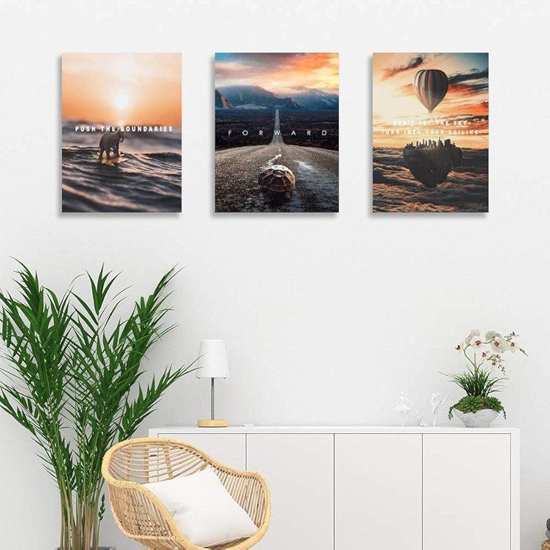 Inspirational Wall Art Canvas Set For Motivation And Success-Original Frame