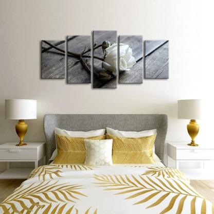 5 Pieces Floral Canvas Prints Wall Art Set-Original Frame