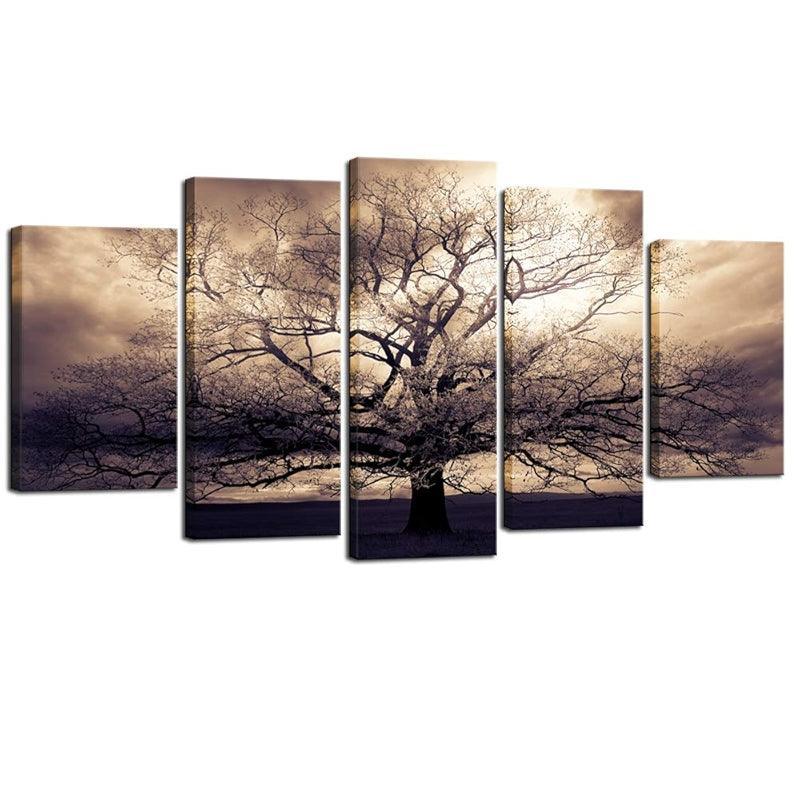 Majestic Oak Tree Canvas Wall Art Set-Original Frame