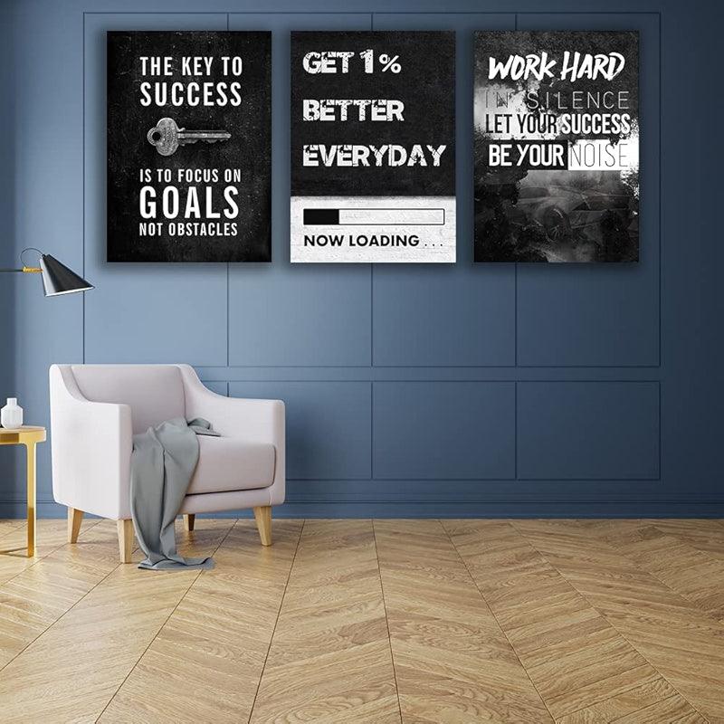 Inspirational Wall Art Canvas Set For Motivation And Success-Original Frame