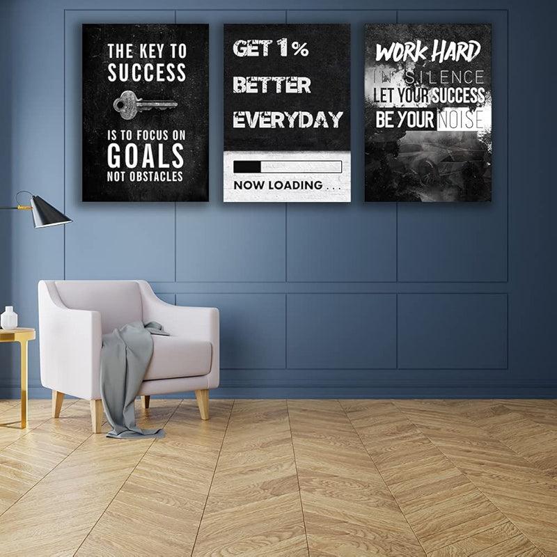 Inspirational Wall Art Canvas Set For Motivation And Success-Original Frame