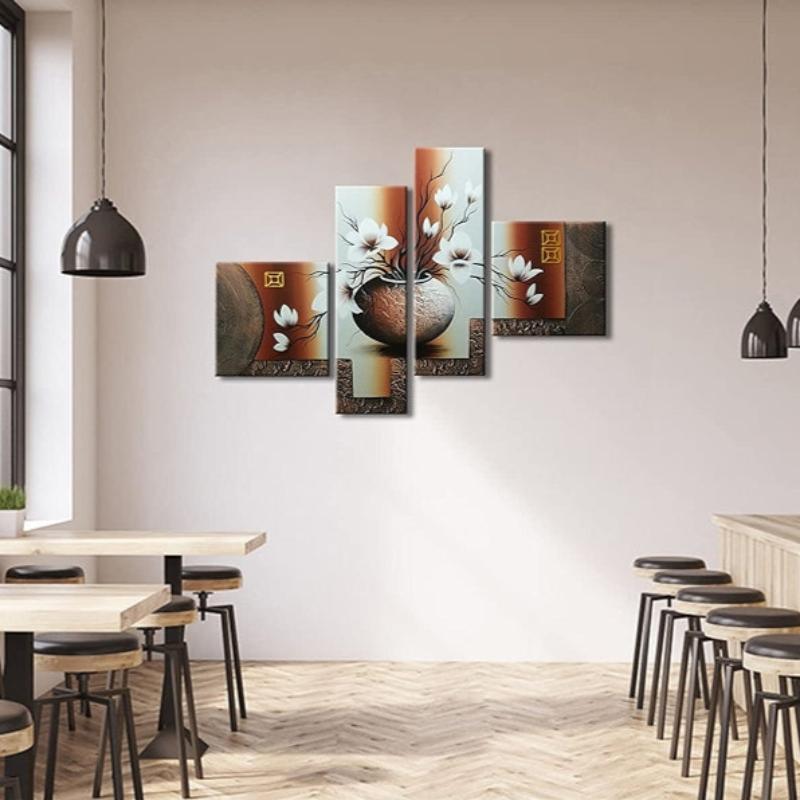 Decorative Floral Canvas Artwork Set-Original Frame