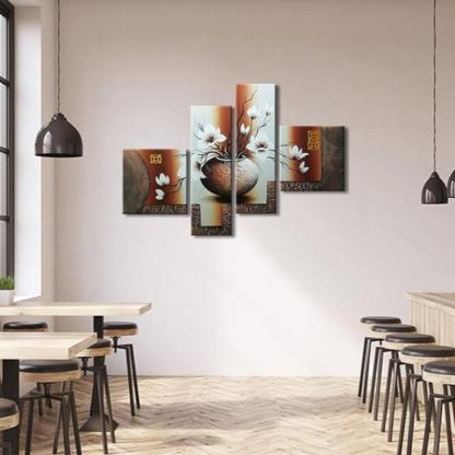 Decorative Floral Canvas Artwork Set-Original Frame