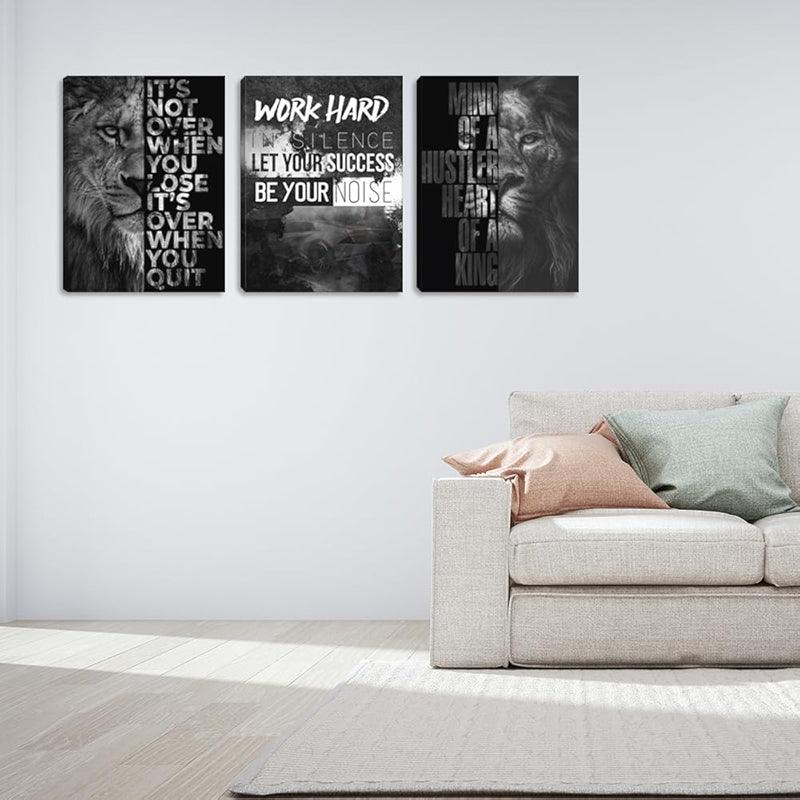 Inspirational Wall Art Canvas Set For Motivation And Success-Original Frame