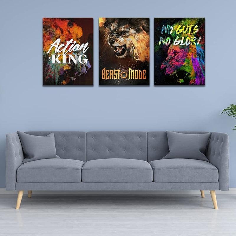Inspirational Wall Art Canvas Set For Motivation And Success-Original Frame
