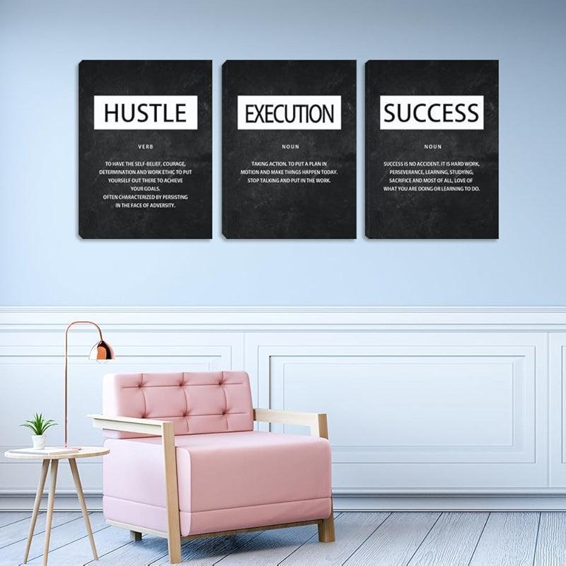 Inspirational Wall Art Canvas Set For Motivation And Success-Original Frame