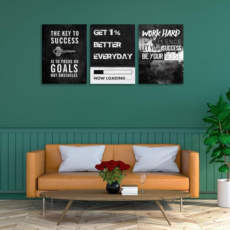 Inspirational Wall Art Canvas Set For Motivation And Success-Original Frame