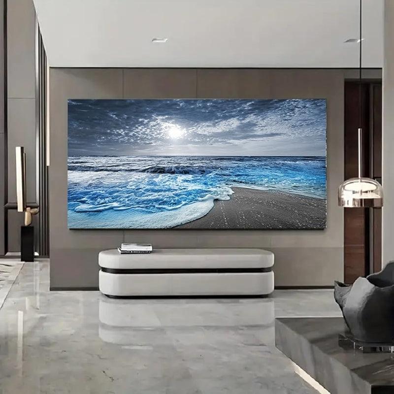 Umbrella Walk And Sea Wall Art-Original Frame