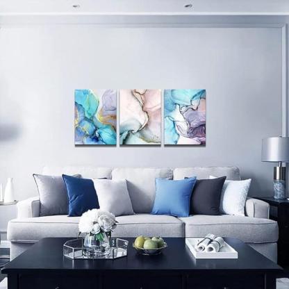 Farmhouse Canvas Wall Art Aurora Scenery Painting Set Of Three-Original Frame