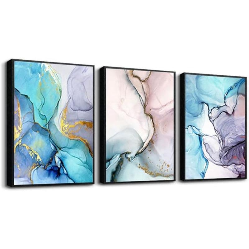 Farmhouse Canvas Wall Art Aurora Scenery Painting Set Of Three-Original Frame