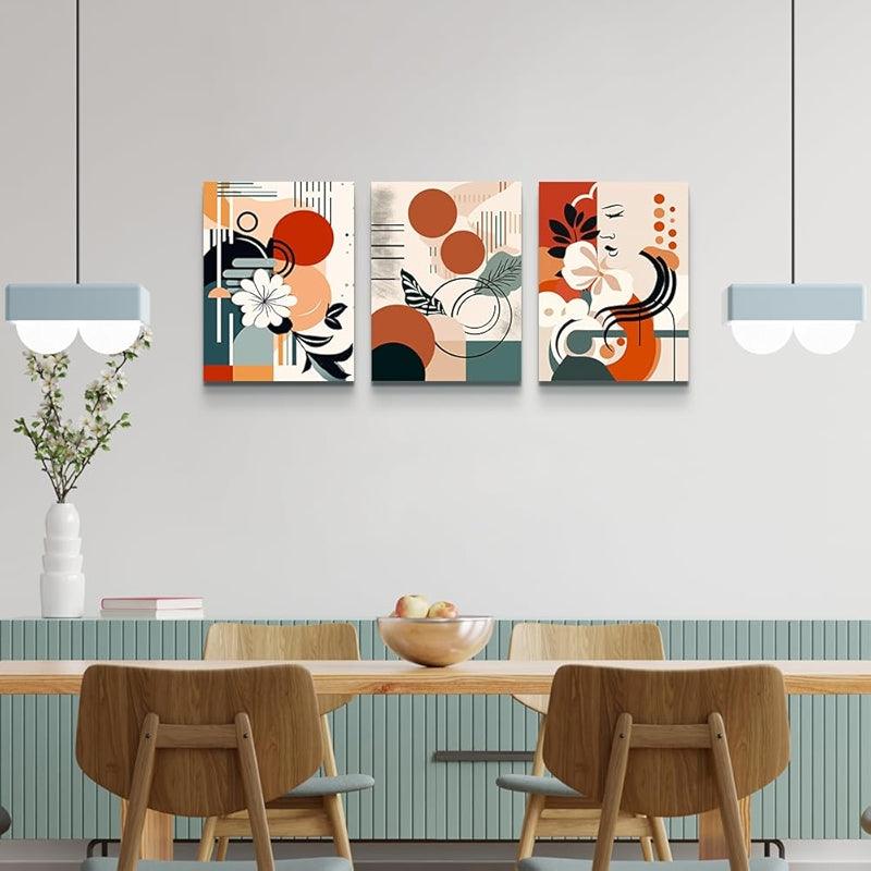 Abstract Mountain Forest Landscapes Canvas Wall Art Set-Original Frame