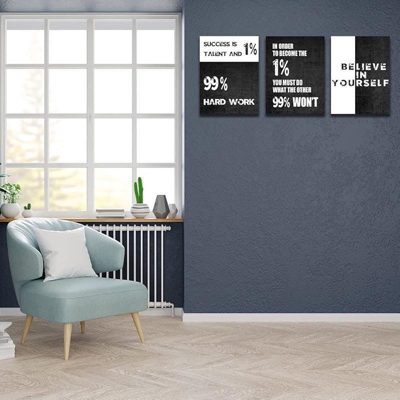 Inspirational Wall Art Canvas Set For Motivation And Success-Original Frame