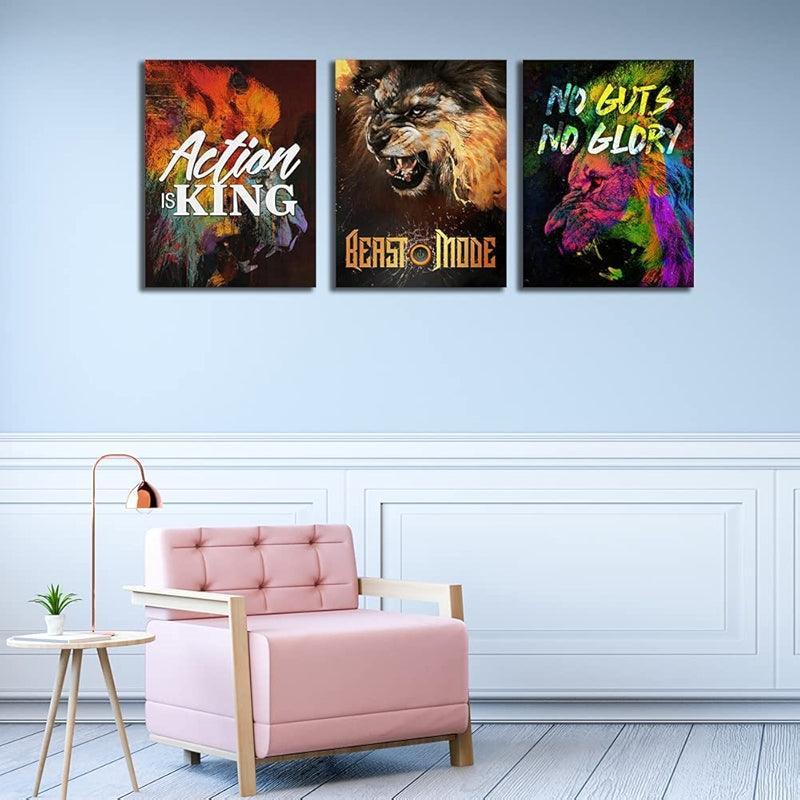 Inspirational Wall Art Canvas Set For Motivation And Success-Original Frame