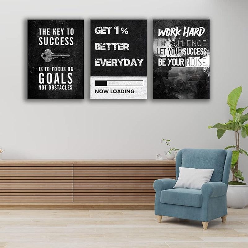 Inspirational Wall Art Canvas Set For Motivation And Success-Original Frame