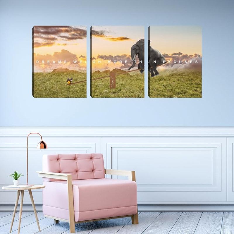 Inspirational Wall Art Canvas Set For Motivation And Success-Original Frame