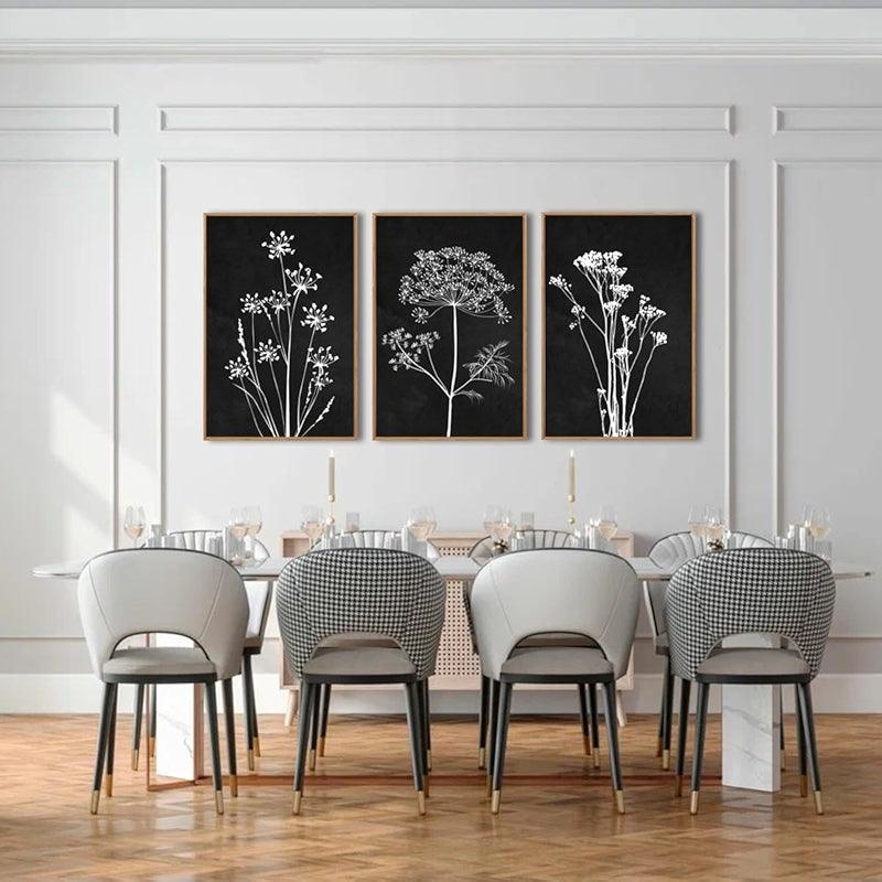 Neutral Botanical Plant Canvas Art Set Of Six-Original Frame